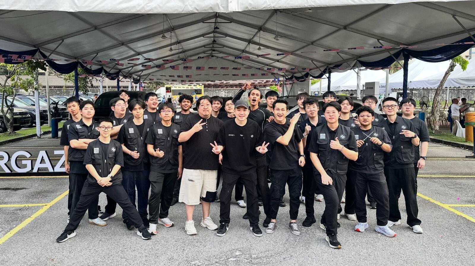 The team at an outdoor event