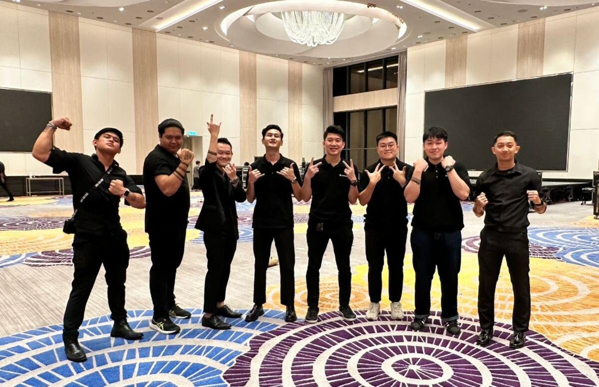 Team in the ballroom